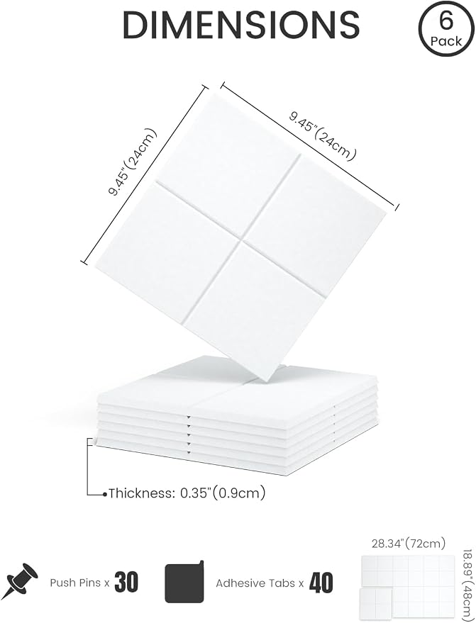 Felt Bulletin Board Tiles -28"x18" Cork Board Alternative - Image 2