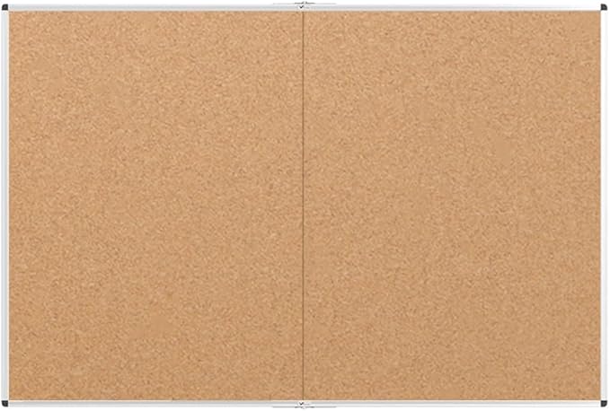 VIZ-PRO 72" x 48" Large Cork Bulletin Board, Foldable & Wall-Mounted Notice Pin Board with Silver Aluminum Frame, for School Home Office - 6' x 4' Corkboard-DeskLoop Office