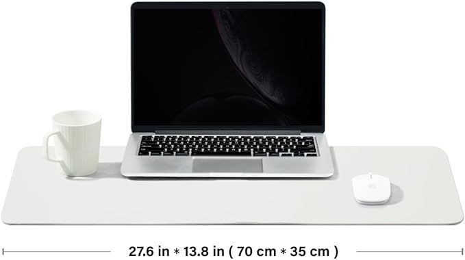 Cork Desk Mat - Dual-Sided Desk Pad for Office and Home - Desk Organization and Accessories - Ideal for Large Mouse Pad and Desk Mats on Top of Desks(White,27.6"x 13.8")-DeskLoop Office