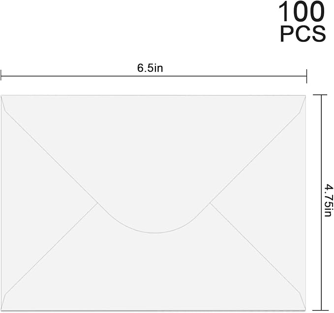 100 Pack 4x6 Envelopes for Invitations, Card Envelope, Used for Graduation - Image 2
