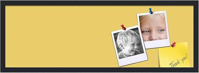 PinPix 36x12 Inch Cork Bulletin Board. This Decorative Framed Pin Board Comes with Honey Pastel Design and a Satin Black Frame. Ideal for Home Office Decor or Message Board (PinPix-1810)-DeskLoop Office