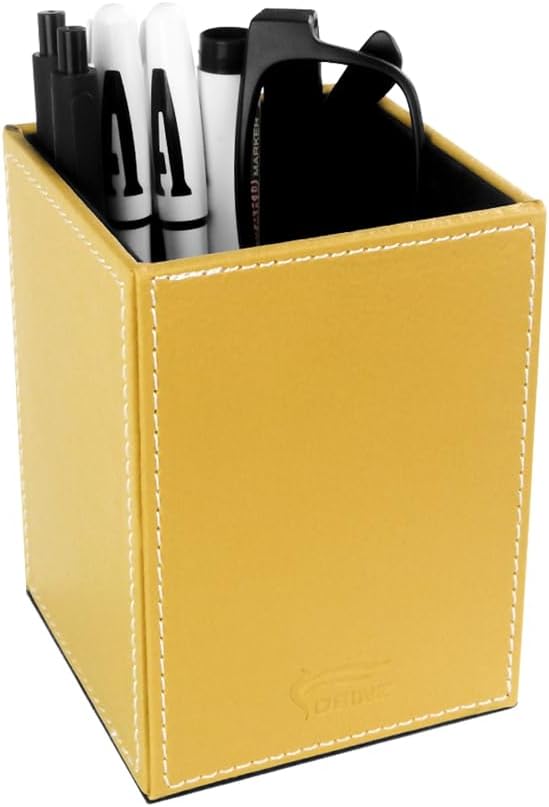 Pen Pencil Holder Cup Container PU Leather Desk Organizer Stand Decor Brush by Fosinz