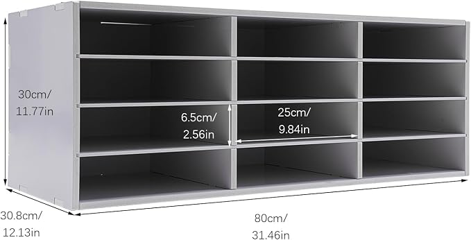 12 Compartments Literature Organizer, Desktop File Sorter Mail Center Paper - Image 4