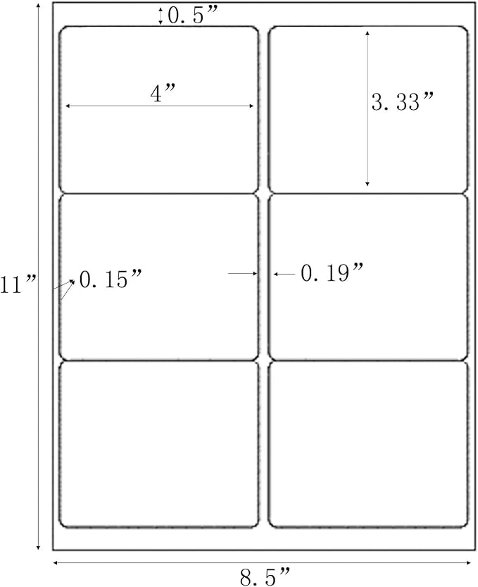 MPRT 2000 Sheets 3-1/3" x 4" Shipping Address Labels Printable Label Stickers - Image 3