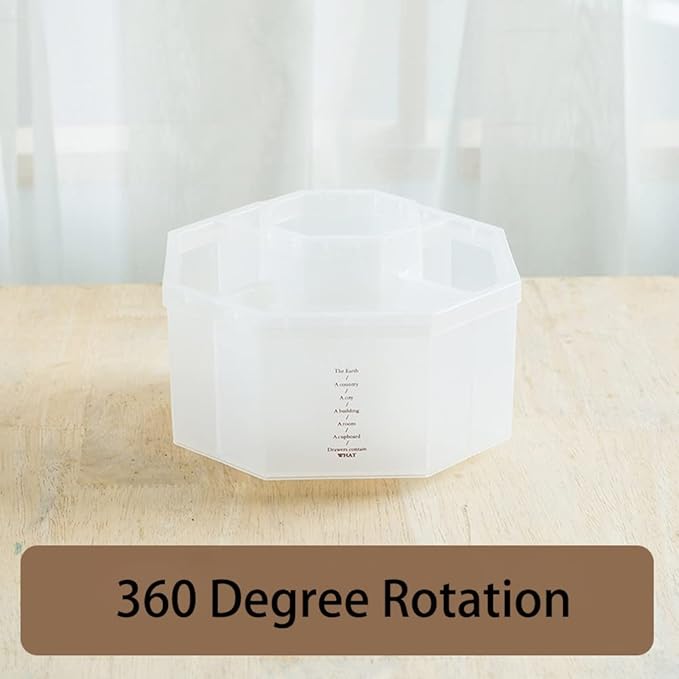 Desk Organizer, 360-Degree Rotating Multi-Functional Pen Holder, 5 Compartments Desktop Stationary Organizer, Home Office Art Supply Storage Box Caddy (Semitransparent)-DeskLoop Office