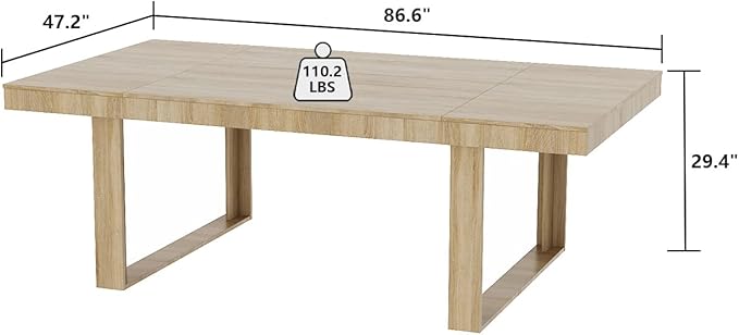ECACAD 7FT Conference Table for 6-8 People, Large Rectangular Meeting Table, Modern Seminar Table for Office Meeting Conference Room, Brown (86.6”L x 47.2”W x 29.4”H)-DeskLoop Office