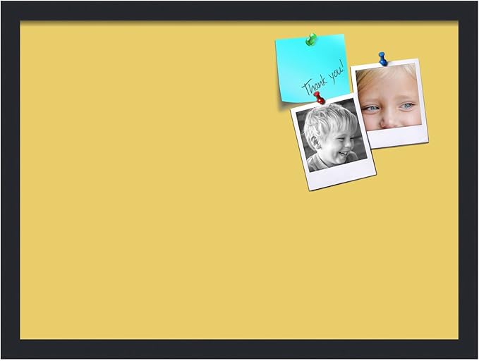 PinPix 22x16 Inch Cork Bulletin Board. This Decorative Framed Pin Board Comes with Honey Pastel Design and a Satin Black Frame. Ideal for Home Office Decor or Message Board (PinPix-1810)-DeskLoop Office