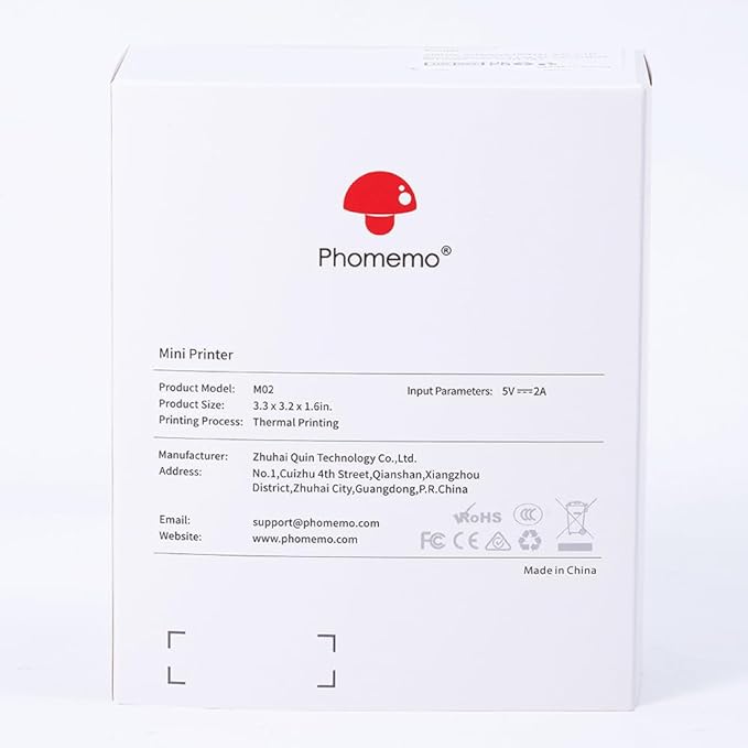 Phomemo Mini Sticker Printer- Mini Printer Sticker Maker Machine M02, Print Pods Suitable for Creative DIY, Diaries, Photos, Study Notes, Portable Thermal Inkless Label Maker for Home/Travel, White-DeskLoop Office