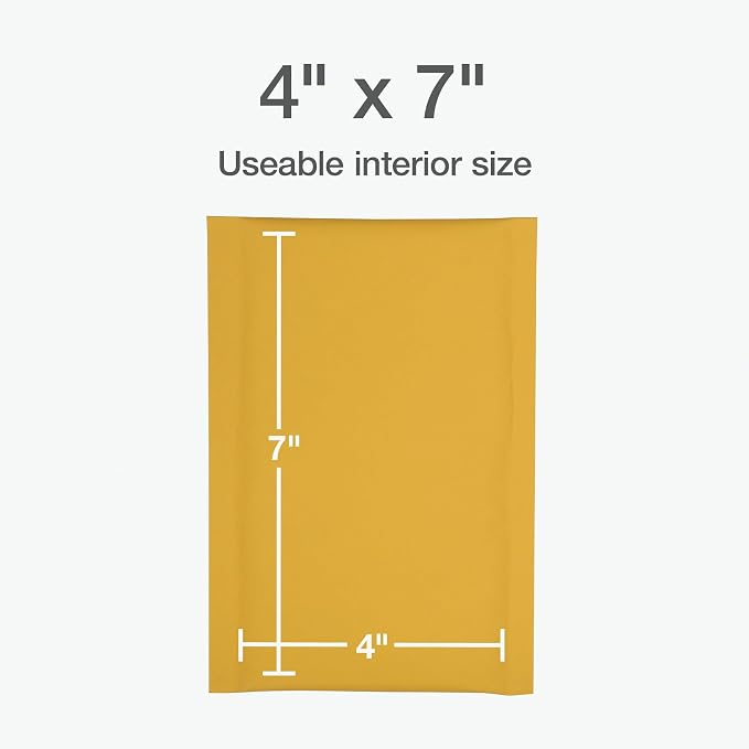 Quality Park Bubble Mailers, 4 x 8 Shipping Envelopes, Small Kraft Padded - Image 5
