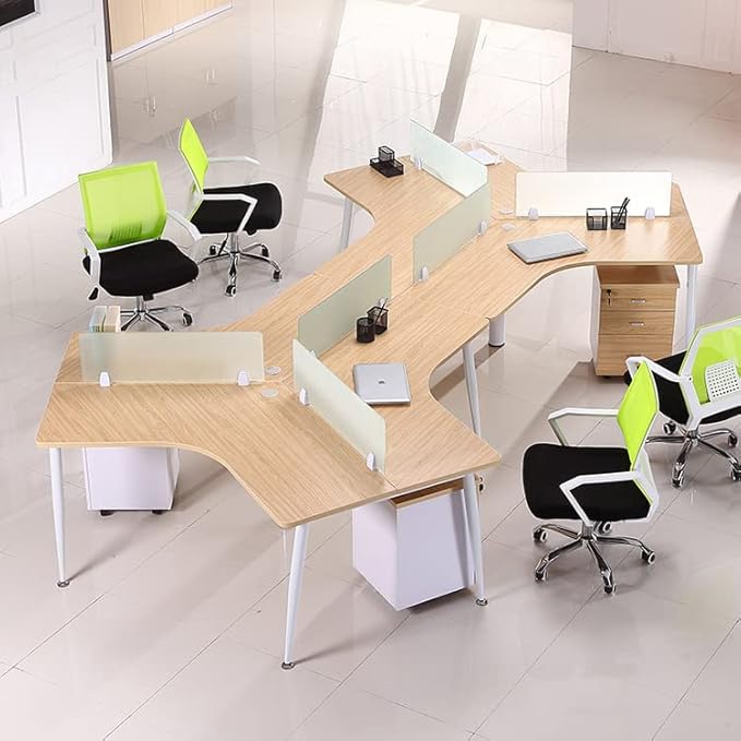 4PCS Desk Dividers Office Partitions, Privacy Desk Panel Protective, Frosted Acrylic Plexiglass Shield with Clamps for Offices Schools Call Centers - 23.6”L X15.8”W-DeskLoop Office