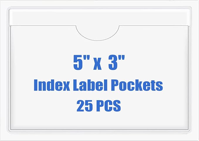 Origin-Joy 25 PCS Self-Adhesive Index Label Pockets by Origin-Joy