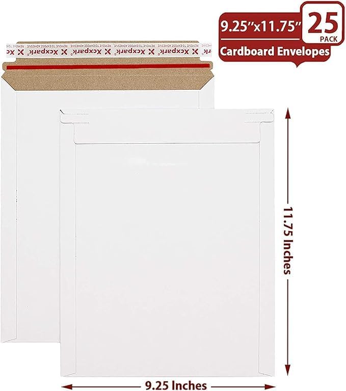 Xxcxpark 50 Pack Rigid Mailers 9.25 x 11.75 inches, Self Seal Photo Document - Image 2
