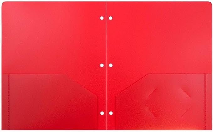 JAM PAPER Heavy Duty Plastic 3 Hole Punch Pocket Folders - Image 2