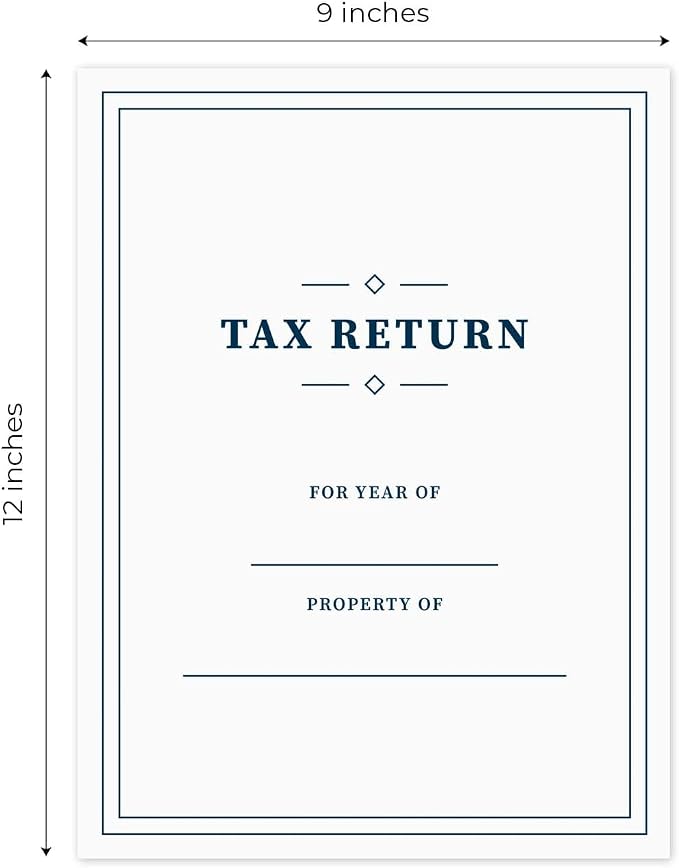 Professional Navy Border Tax Return Folders / 25 Sleek Blue and White 2 Pocket - Image 5