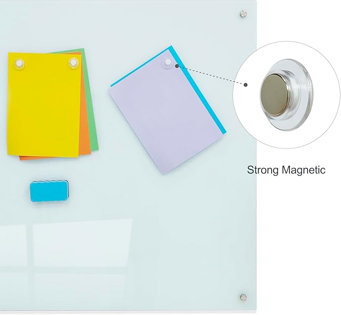 Glass Magnetic White Board - 36 x24 Inches Frameless Dry Erase Glass Whiteboard for Wall, Writing Board for Office, Classroom, Home and Presentation-DeskLoop Office
