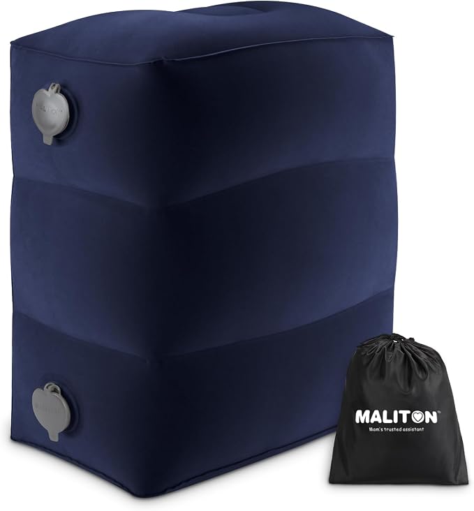 Maliton Inflatable Travel Foot Rest Pillow, Kids Airplane Bed, Adjustable by Maliton