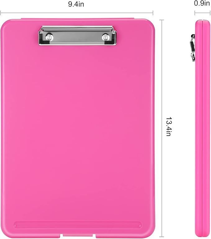 Sooez Clipboard with Storage, Plastic Storage Clipboards with Low Profile Clip - Image 2