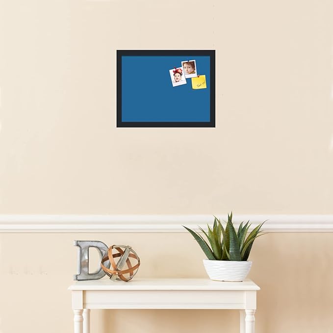 PinPix 16x12 Inch Cork Bulletin Board. This Decorative Framed Pin Board Comes with Navy Pastel Design and a Satin Black Frame. Ideal for Home Office Decor or Message Board (PinPix-1811)-DeskLoop Office