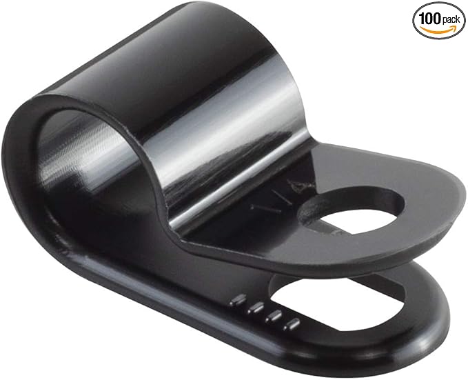 GTSE Black Nylon Plastic Cable Clamps, 1/4" Screw Mounts by GTSE