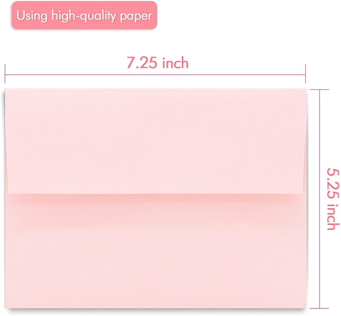 100 Pack A7 Pink Invitation 5x7 Envelopes - Image 3