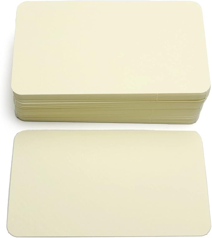 PPAPPAPPIYO 3.5x2 rounded corner index cards180gsm Thick Cardstock, Blank - Image 2