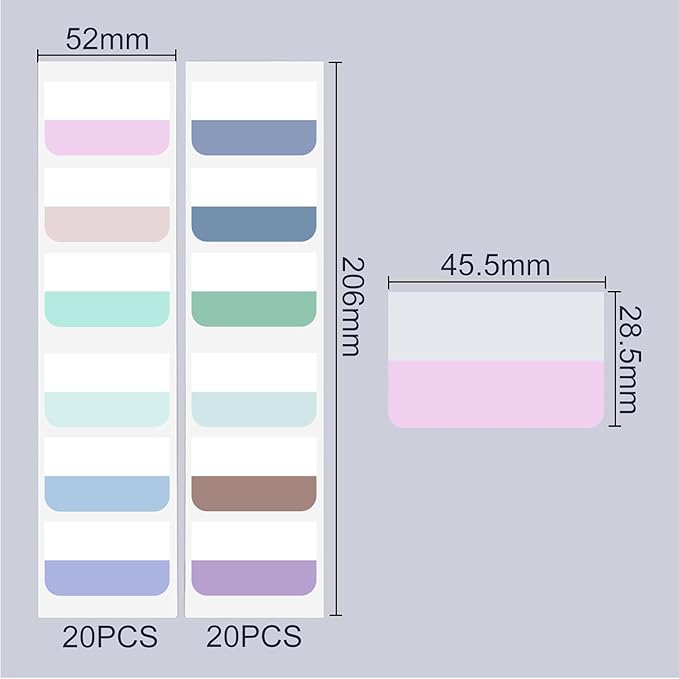 AccEncyc 240 Pcs Colored Index Tab 1"x1.8" Large Book Sticky Tabs - Image 2