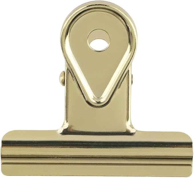 Xiaoyztan Mini Clips, 50mm Wide Gold Bulldog Clips Paper Clip Binder Bull Clip - Image 2