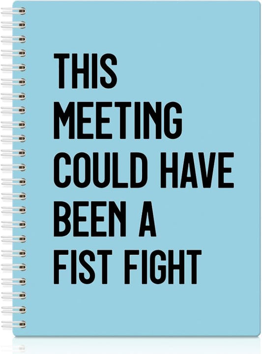 XQLZY This Meeting Could Have Been A Fist Fight Blue Spiral Notebook, Funny by XQLZY