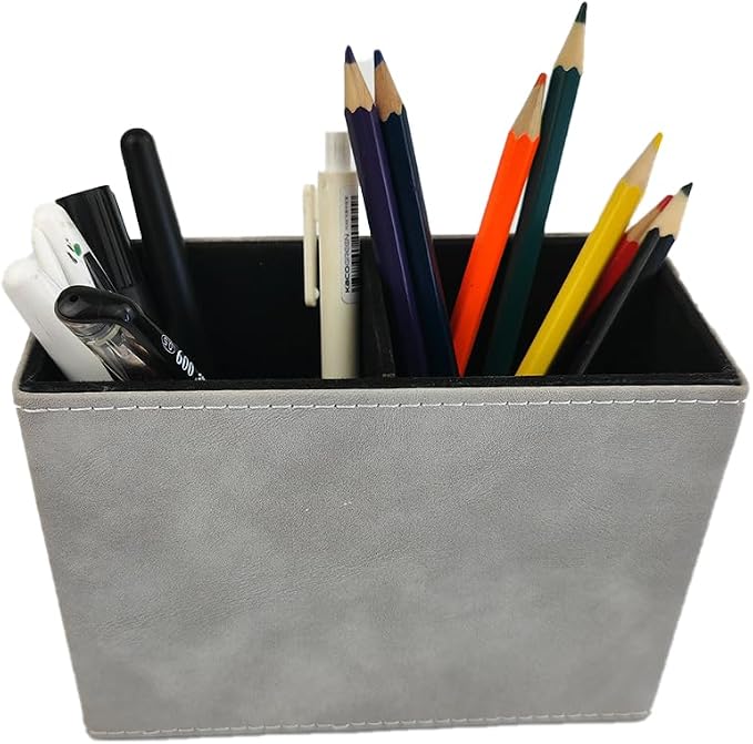 Pen Pencil Holder Cup Container Leather Desk Organizer Stand Decor Brush - Image 6