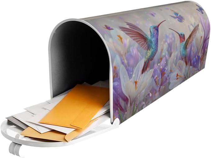 Spring Hummingbird Blooming Flowers Welcome Magnetic Mailbox Cover, Mailbox - Image 7