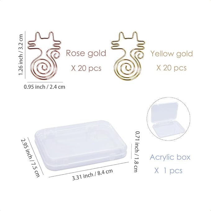 OWLFAVO 40pcs Cat Shape Paper Clips - Image 2