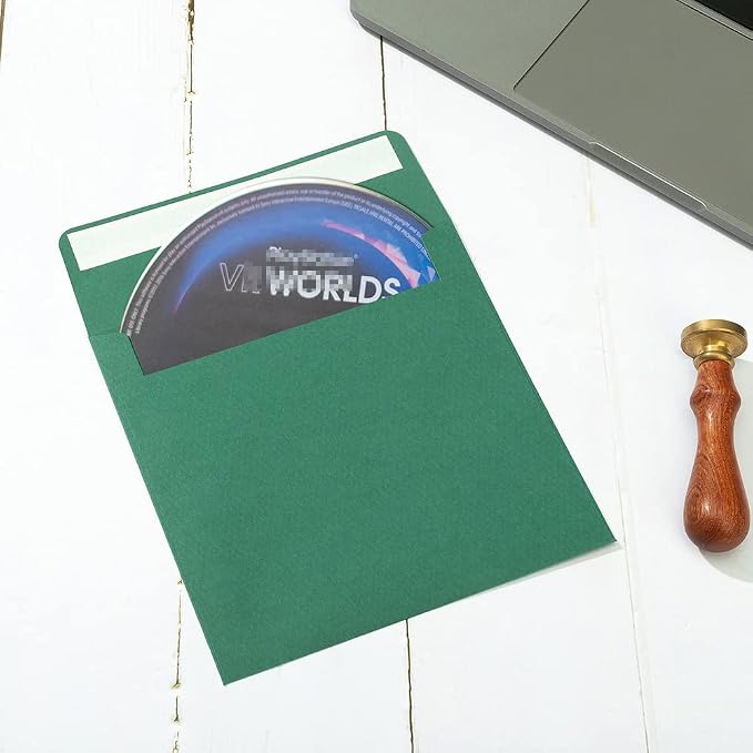 50 Pack 6 x 6 Square Envelopes Self Seal, Dark Green | - Image 4