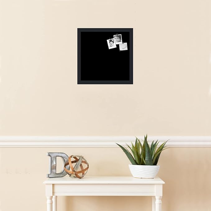 PinPix 14x14 Inch Cork Bulletin Board. This Decorative Framed Pin Board Comes with Solid Black Design and a Satin Black Frame. Ideal for Home Office Decor or Message Board (PinPix-622)-DeskLoop Office