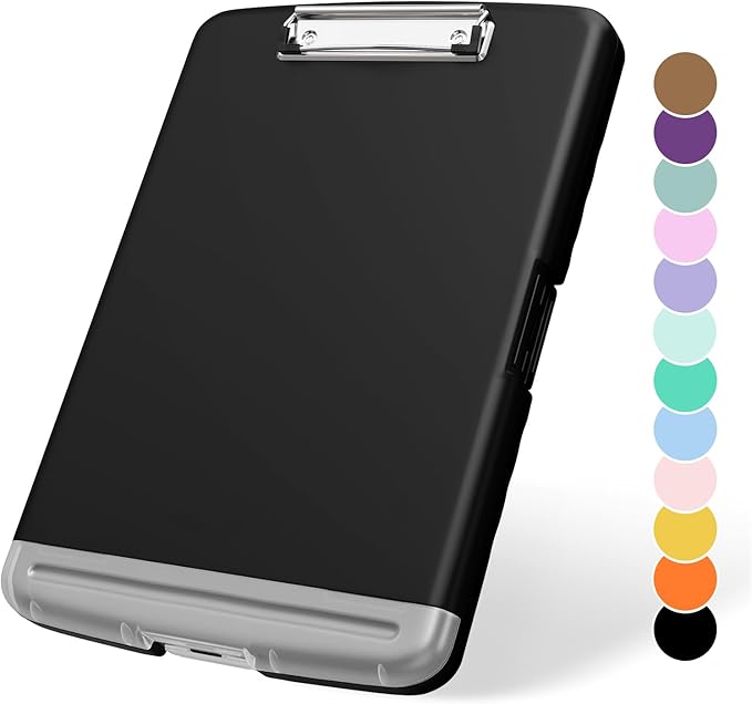 Plastic Clipboard with Storage, 8.5 x 11 Storage Organization Box Side-Opening by ZAXMEY