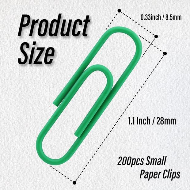 200 Pack Green Colored Office Clips - Image 3