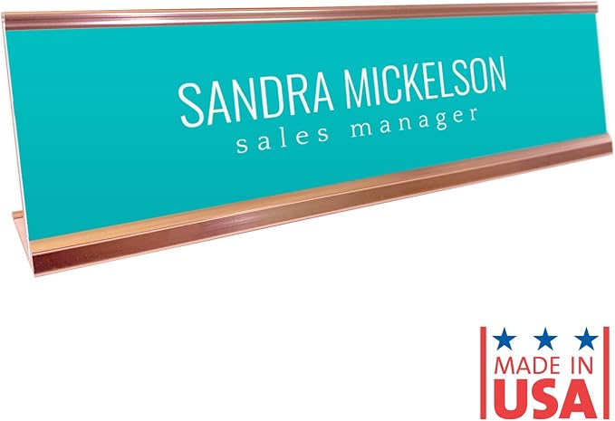 Personalized Turquoise Desk Plate / 2" x 8" Custom Teal Desk Sign/Chic Name - Image 6