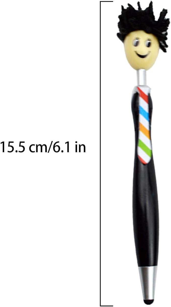 11pcs Mop Head Pens, Top Mop Fun Tip Pens, Funny Plush Hair Top Ballpoint Pen, Writing Click Pens, Mophead Ballpoint Pens, Signing Pens Office Gifts for Christmas, Back to School, Birthday-DeskLoop Office