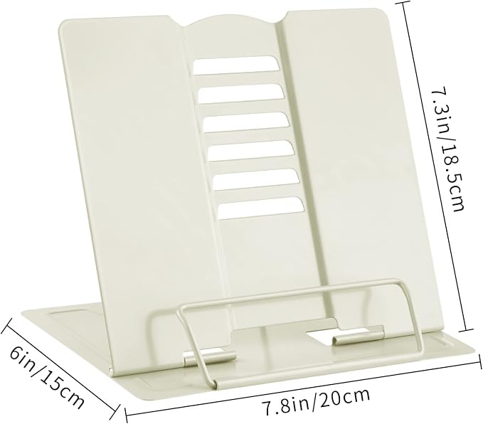 MSDADA Book Stand Metal Reading Rest Book Holder Adjustable Cookbook Documents - Image 5