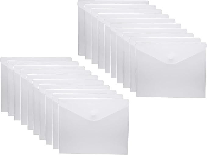 8.5 x 11 Clear Letter Sized Plastic Envelopes Document File Storage Holder 20 by YESSART