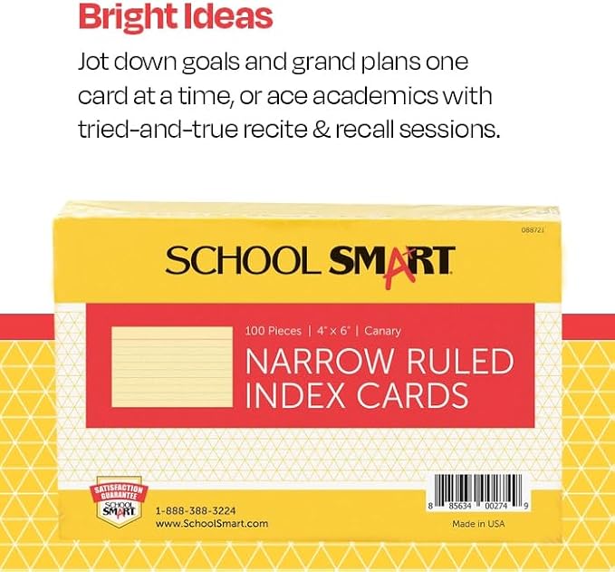 School Smart Ruled Index Card, 4 x 6 Inches - Image 3