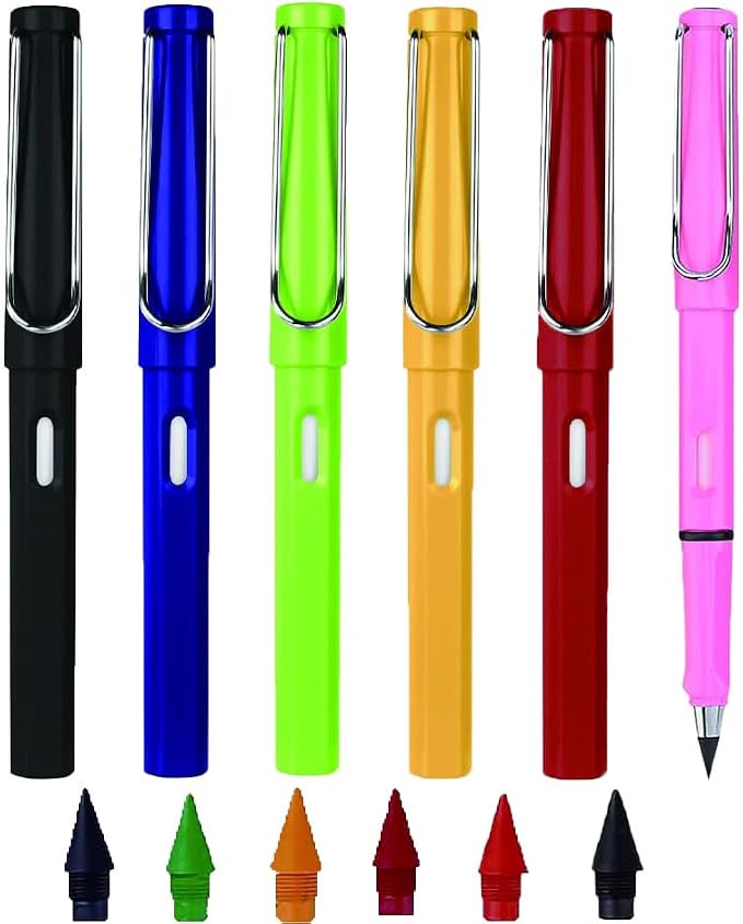 6 Sets Everlasting Pencil, Infinity Pen, NO-Sharpening Pencils by JGYXQYD
