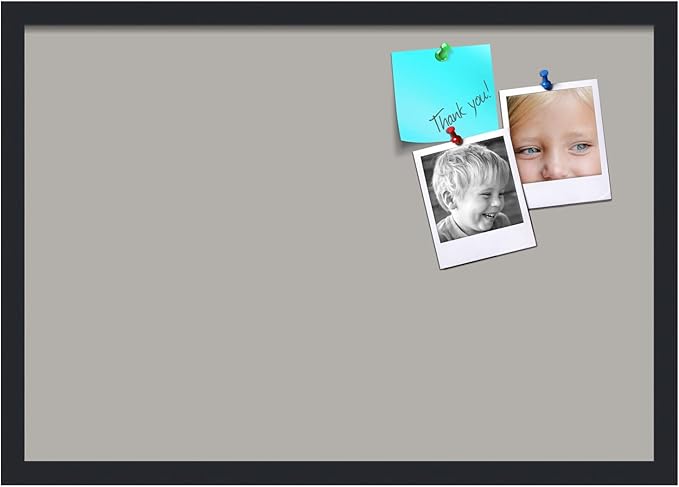 PinPix 26x18 Inch Cork Bulletin Board. This Decorative Framed Pin Board Comes with Dark Stone Design and a Satin Black Frame. Ideal for Home Office Decor or Message Board (PinPix-1808)-DeskLoop Office