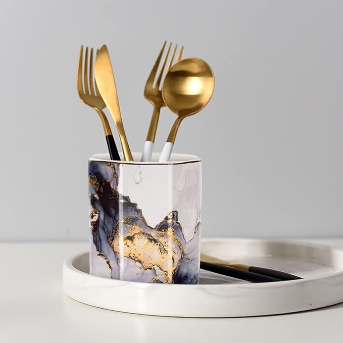Ceramic Pen Holder for Desk Cute, Pencil Cup Pot Desk Organizer, Makeup Brush - Image 6