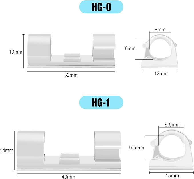 XHF 50pcs Medium Self Adhesive Cable Clips White, Wire Clips Cable Management - Image 3