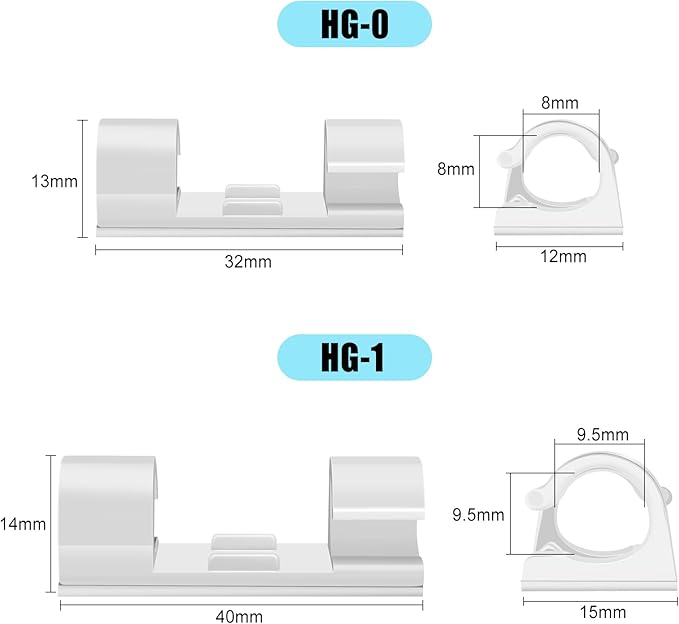 XHF 35pcs Large Self Adhesive Cable Clips White, Wire Clips Cable Management - Image 3