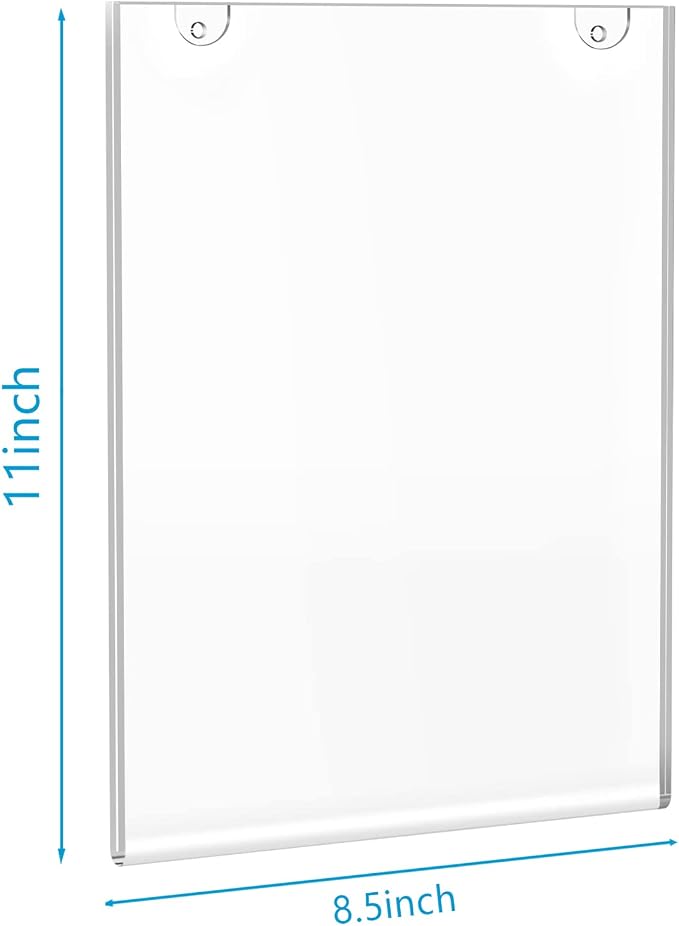 PecMuikee Acrylic Sign Holder 8.5x11, Wall Mount Acrylic Sign Holder and - Image 4