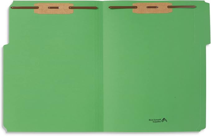 50 Green Fastener File Folders - Image 2
