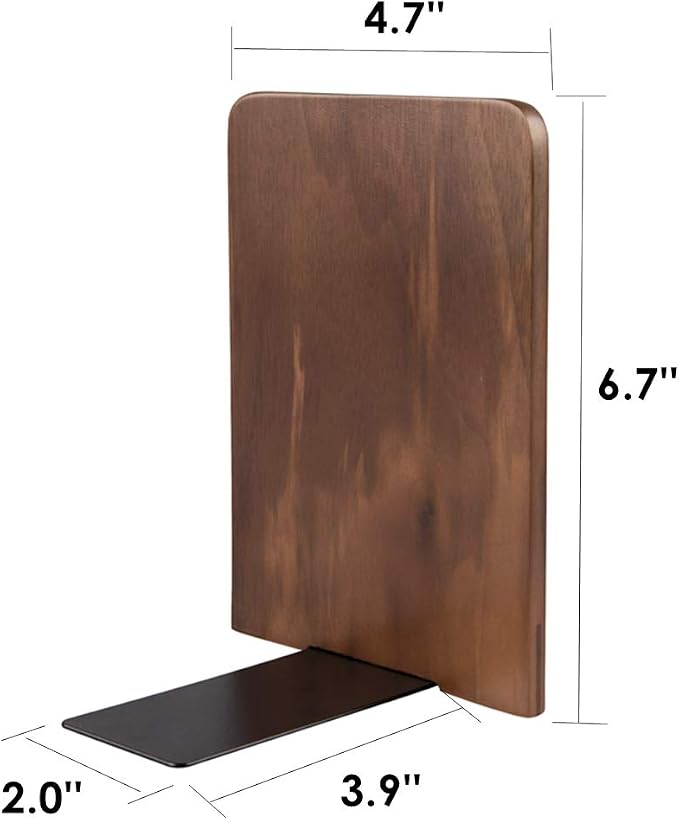 Pandapark Wood Bookends, Non-Skid Bookend - Image 2