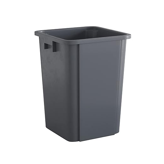 19 Gallon Grey Square Commercial Trash Can-DeskLoop Office