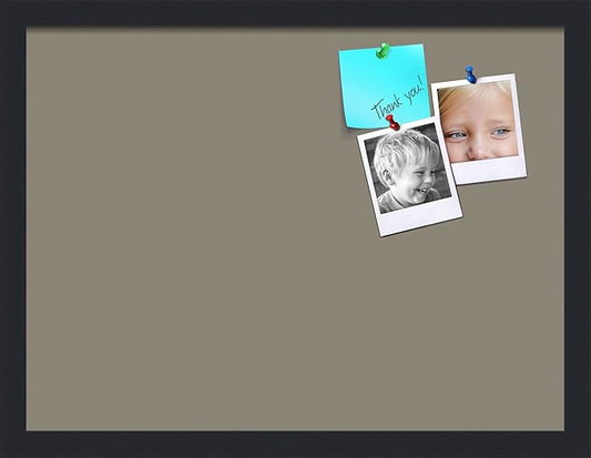 PinPix 20x15 Inch Cork Bulletin Board. This Decorative Framed Pin Board Comes with Pewter Design and a Satin Black Frame. Ideal for Home Office Decor or Message Board (PinPix-1812)-DeskLoop Office